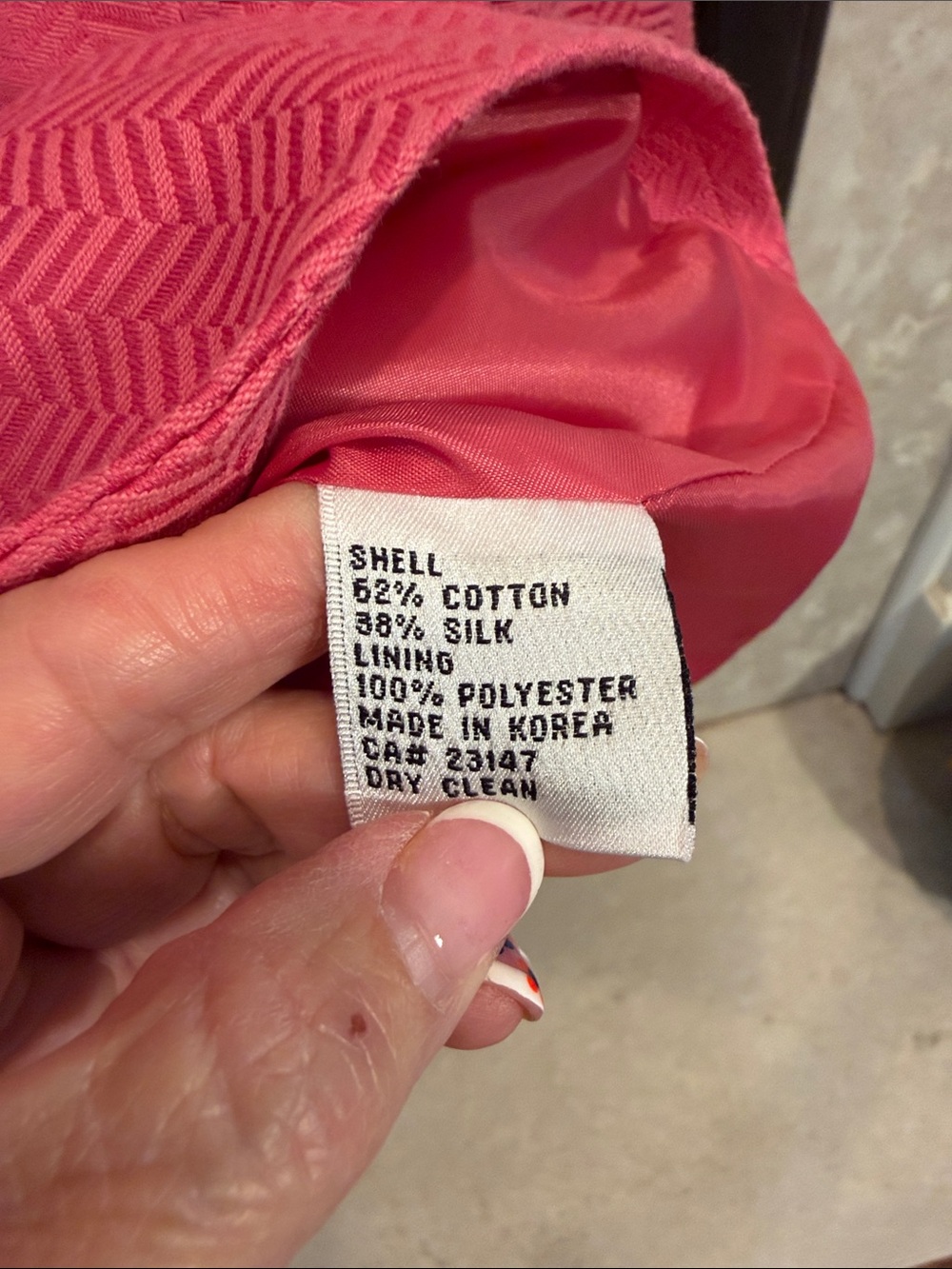 Talbots Pink Chevron Tailored Silk blend Blazer size 10 - Picture 3 of 5